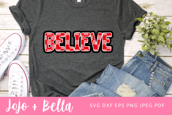Believe Svg, Plaid SVG, Christmas SVG for Graphic Designers