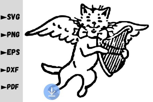 Cat Angel SVG for Graphics and Crafts