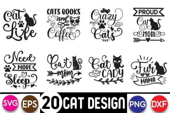 Cat Graphics Bundle for Crafts and Design