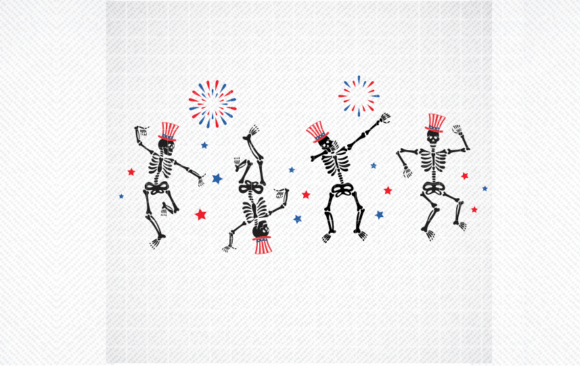 Dancing Skeleton 4th of July Graphics for Local Business Branding