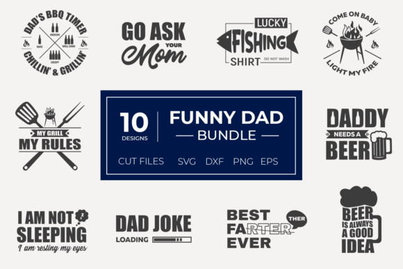 Funny Dad Bundle Svg for Crafts and Graphics
