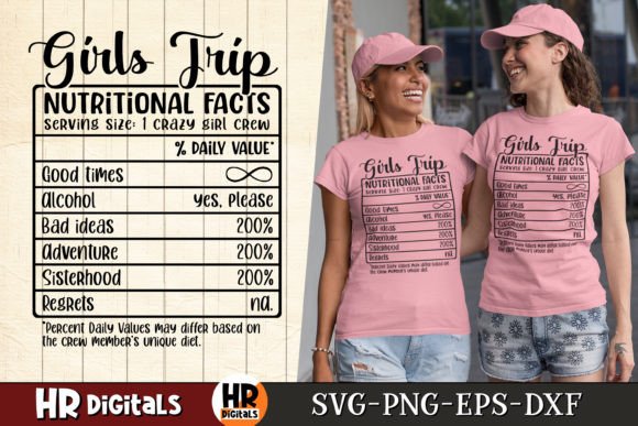 Girls Trip Nutritional Facts Graphics for Branding