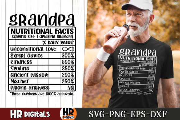 Grandpa Nutritional Facts SVG for Graphic Designers