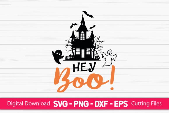 Hey Boo Funny Halloween Graphics for Crafts