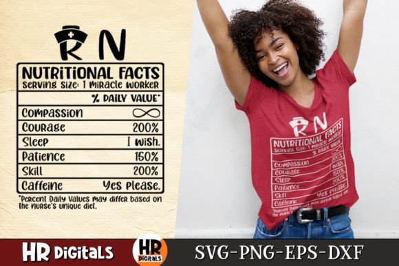 Registered Nurse Nutritional Facts SVG for Crafts and Graphics
