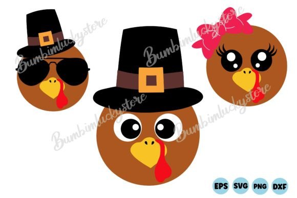 Turkey Face Svg Bundle Graphics for Crafts